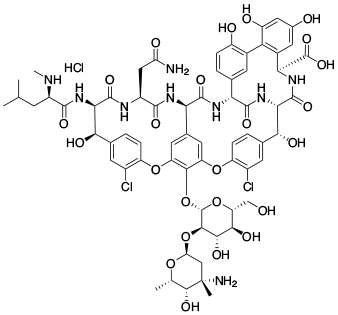 Molecule model of Vancocin (vancomycin hydrochloride, Lilly)