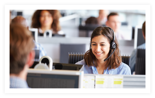Employees working in a call center