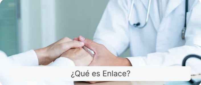 Manos tomadas, texto “¿Qué es Enlace?”